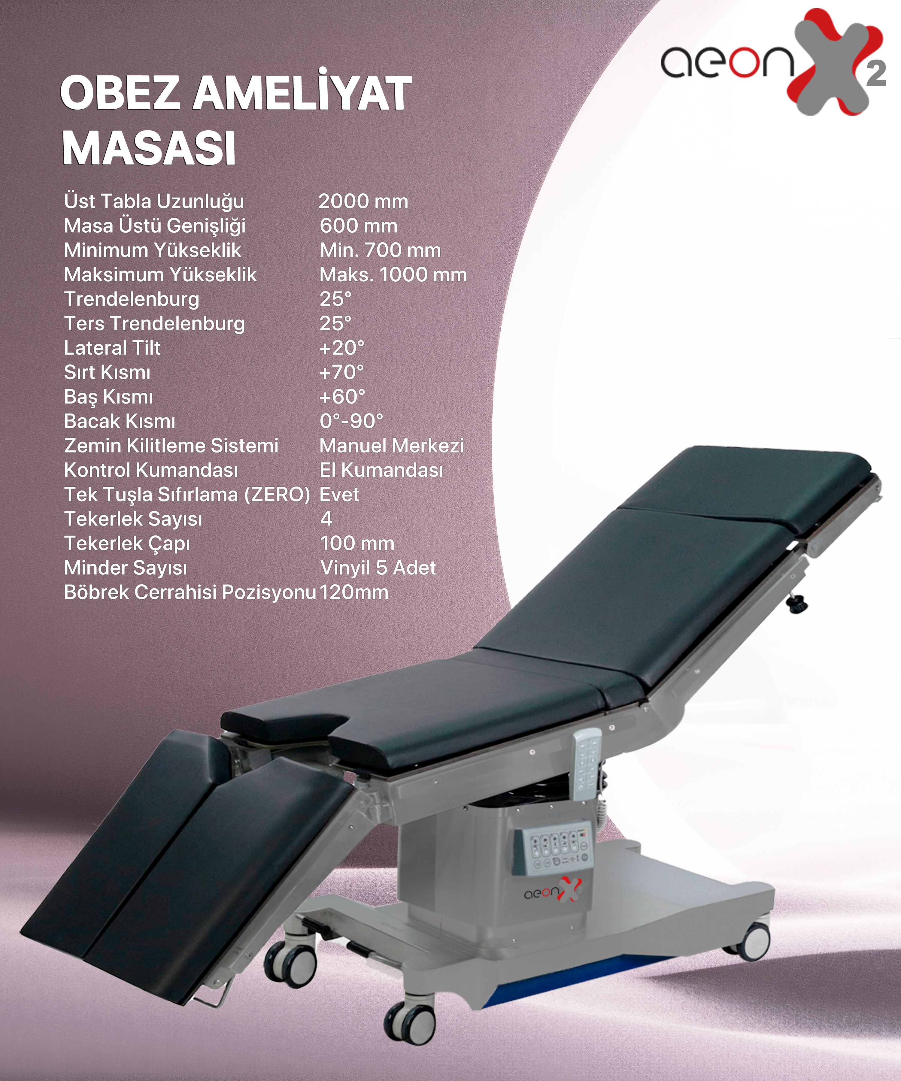 Aeon X2 Obez Ameliyat Masası 