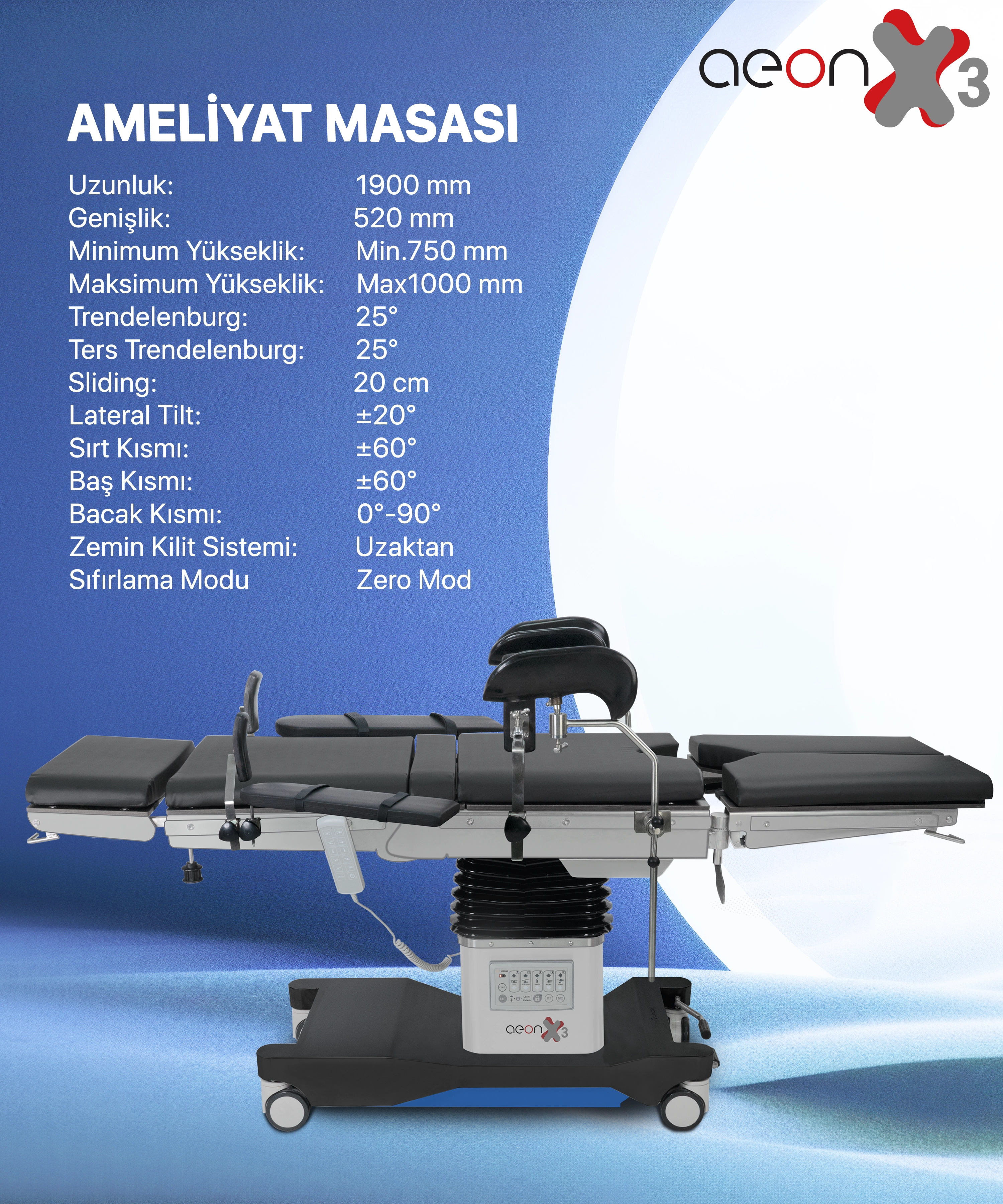 Aeon X3 Ameliyat Masası 