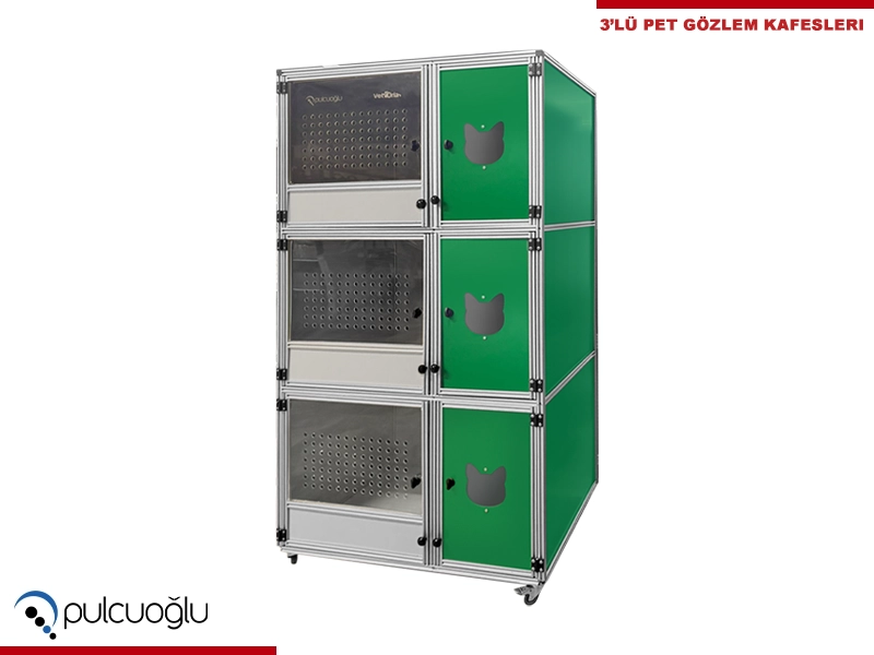 Eko Üçlü Pet Gözlem Kafesleri