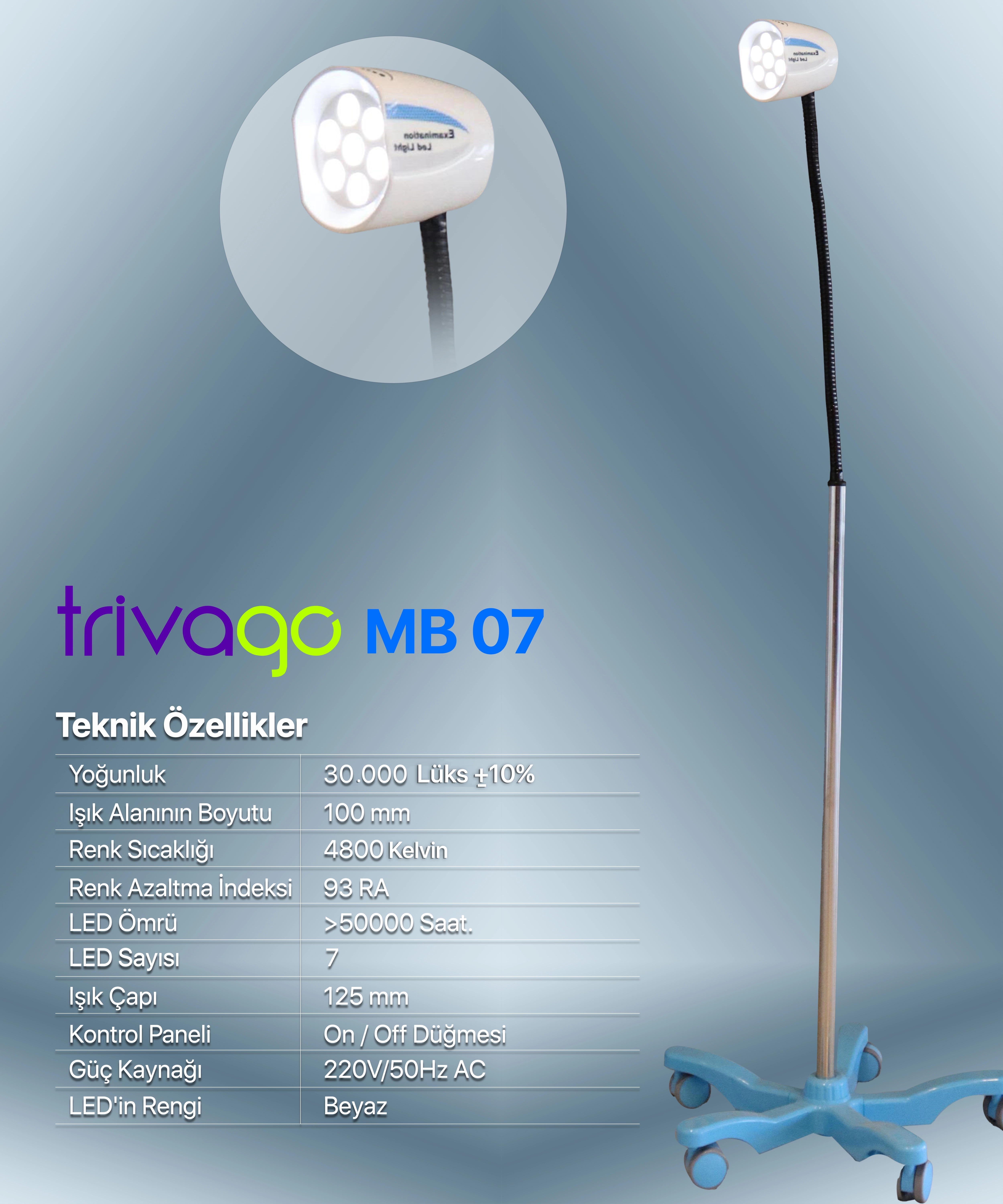 Trivago MB-07 Seyyar Muayene Lambası