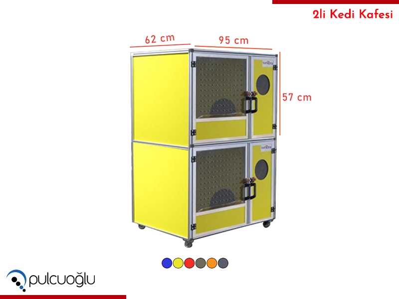 Veteriner 2li Kedi Kafesi